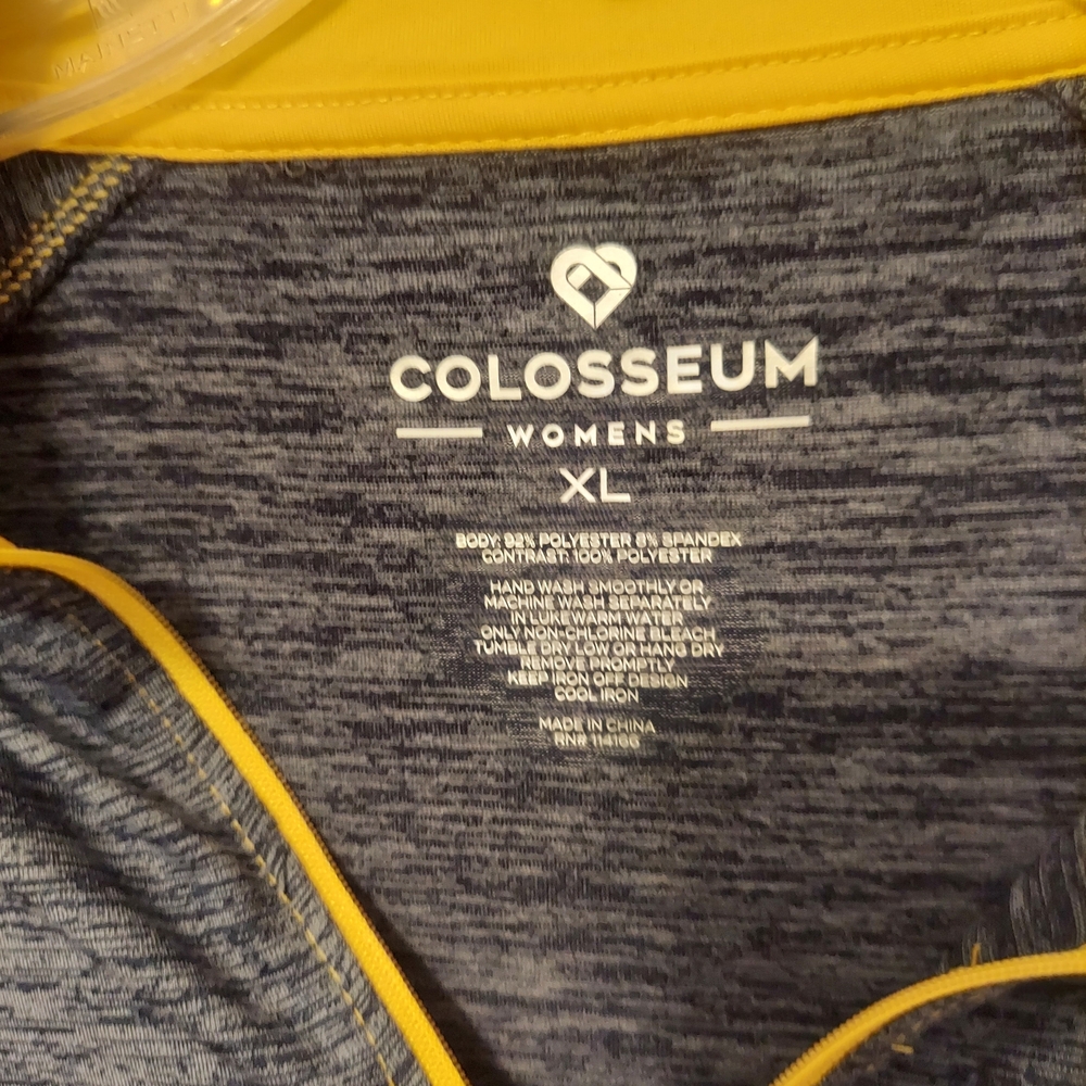 Womens XL Colosseum Navy and Yellow Michigan Pullover - Picture 2 of 3